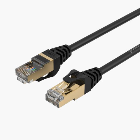 Kabel sieciowy internetowy okrągły LAN CAT7 10Gbps RJ45 3m - czarny