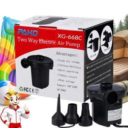 PAKO Elektryczna Pompka Do Piłki Materaca Basenu 230 V / 12 V DC