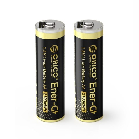 Bateria litowa akumulator AA 1.5 V 2100mWh USB-C z kablem ładującym - 2 szt.