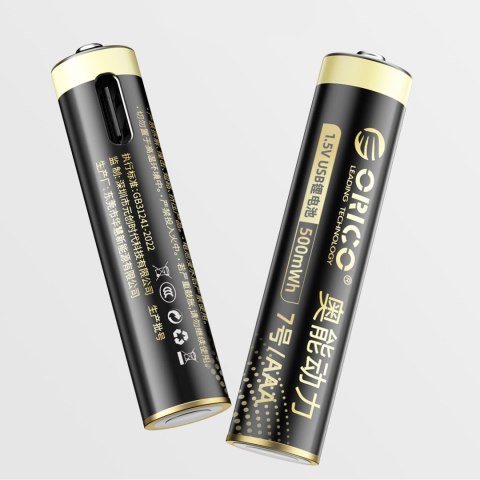 Bateria litowa akumulator AAA 1.5 V 500mWh USB-C - 2 szt.