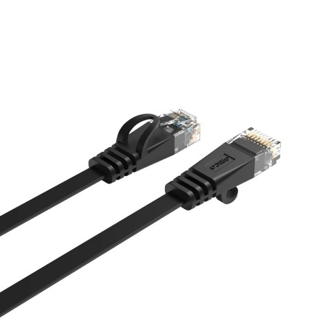 Kabel sieciowy internetowy płaski Ethernet CAT7 10Gbps RJ45 LAN 1m - czarny
