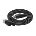 Kabel sieciowy internetowy płaski Ethernet CAT7 10Gbps RJ45 LAN 5m - czarny
