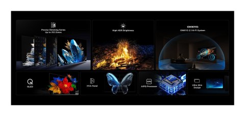 Telewizor TCL 55C69KS QD-Mini LED 55" 4K Ultra HD Google TV Dolby Atmos DVB-T2 Metaliczny