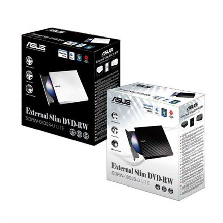 Asus Asus | 08D2S-U LITE | Zewnętrzny | Napęd DVD±RW (±R DL) / DVD-RAM | Biały | USB 2.0