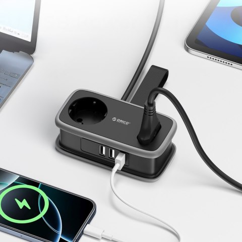 Listwa zasilająca 5w1 AC USB-A USB-C 15.5W - czarna