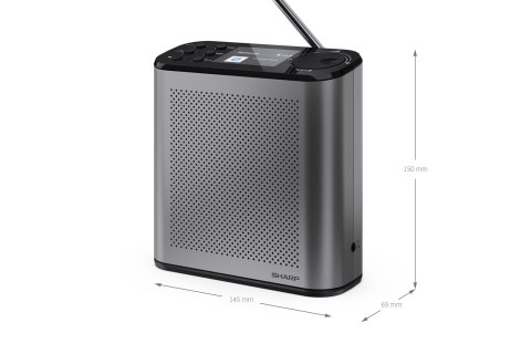 Przenośne radio cyfrowe Sharp OSAKA DR-P530(GY) z portem USB, łącznością Bluetooth i radiem FM