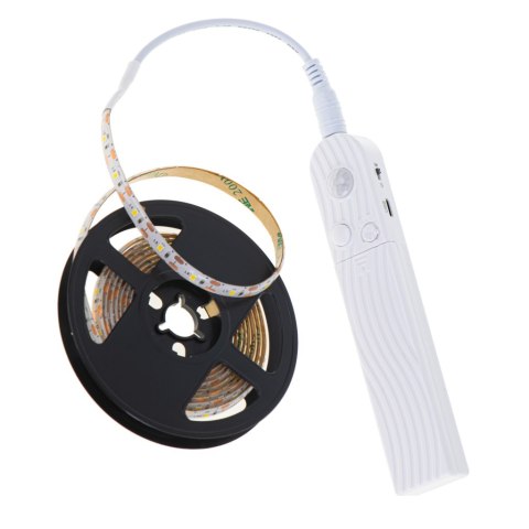 KX4942 Taśma LED na baterie USB czujnik ruchu 2M ciepły biały BATERIE