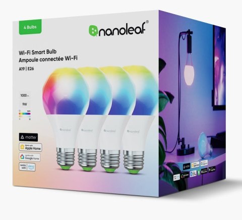 Nanoleaf Essentials Smart Bulbs - zestaw 4 żarówek A60-E27 (Wi-Fi) N7501B02-4A60E