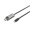 Digitus Kabel przejściowy Digitus USB-C - DisplayPort | Męski | 24-pinowy USB-C | Męski | Czarny | 20-pinowy DisplayPort | 2 m