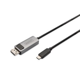 Digitus Kabel przejściowy Digitus USB-C - DisplayPort | Męski | 24-pinowy USB-C | Męski | Czarny | 20-pinowy DisplayPort | 2 m