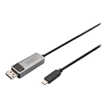 Digitus Kabel przejściowy Digitus USB-C - DisplayPort | Męski | 24-pinowy USB-C | Męski | Czarny | 20-pinowy DisplayPort | 2 m