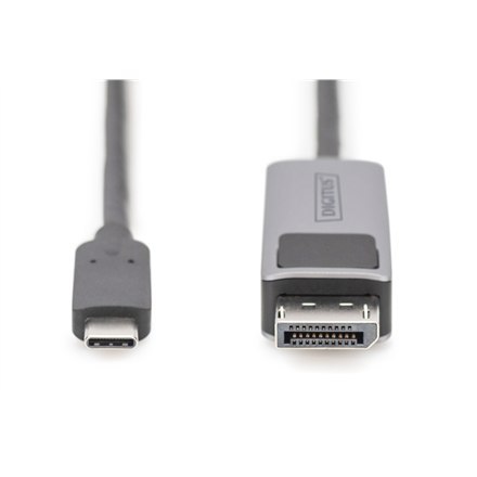 Digitus Kabel przejściowy Digitus USB-C - DisplayPort | Męski | 24-pinowy USB-C | Męski | Czarny | 20-pinowy DisplayPort | 2 m