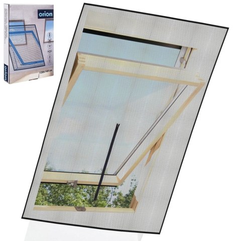 Moskitiera Siatka na Okno Dachowe Owady z Zamkiem ORION Czarna 140 x 120 cm