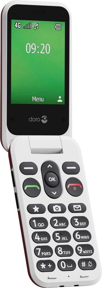 Doro Leva E22 7,11 cm (2.8") 127,8 g Czerwony, Biały Telefon funkcjonalny