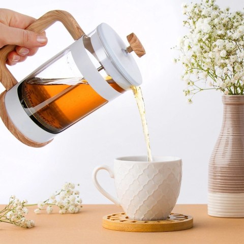 Zaparzacz Tłokowy 400 ml ORION WHITELINE French Press Szkło Tłok