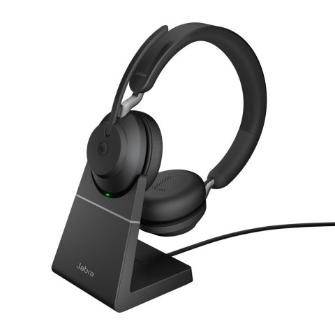 Jabra Evolve2 65 Zestaw słuchawkowy Bezprzewodowy Opaska na głowę Biuro/centrum telefoniczne USB Type-C Bluetooth Podstawka do ł