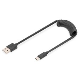 Digitus Digitus | Kabel USB-C | Męski | 24-pinowy USB-C | Męski | Czarny | 4-pinowy USB Typ A | 1 m