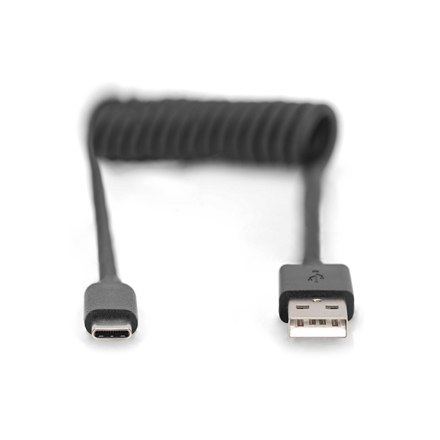 Digitus Digitus | Kabel USB-C | Męski | 24-pinowy USB-C | Męski | Czarny | 4-pinowy USB Typ A | 1 m