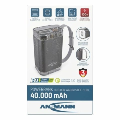 Ansmann PB4100 Litowo-polimerowy (LiPo) 40000 mAh Srebrny