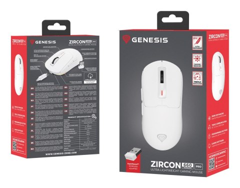 GENESIS NMG-2194 myszka Gaming Oburęczny Bluetooth + USB Type-C Optyczny 26000 DPI