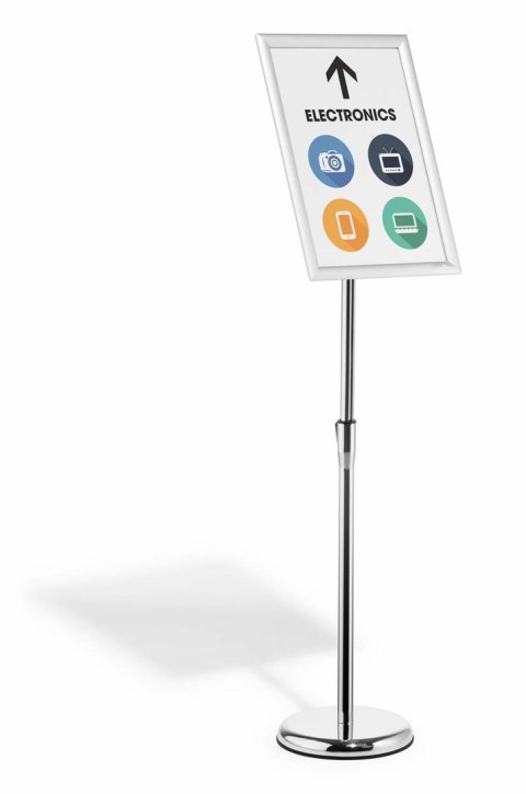 Durable 479923 Uchwyt na znak i stojak informacyjny A3 Aluminium, Plastik, Stal Srebrny