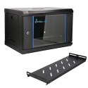 Extralink LITE 6U 530X400 WALL-MOUNTED RACKMOUNT CABINET BLACK Stojak wolnostojący/ścienny/podłogowy Czarny