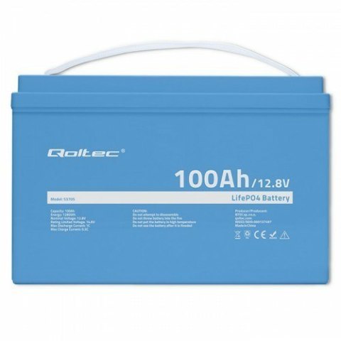 Qoltec 53705 akumulator samochodowy Litowo-żelazowo-fosforanowy (LiFePO4) 100 Ah 12,8 V 100 A Samochód