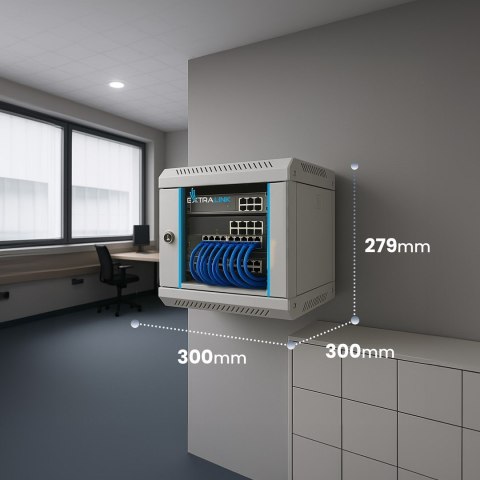 Extralink - szafka wisząca 4U 10" kolor szary