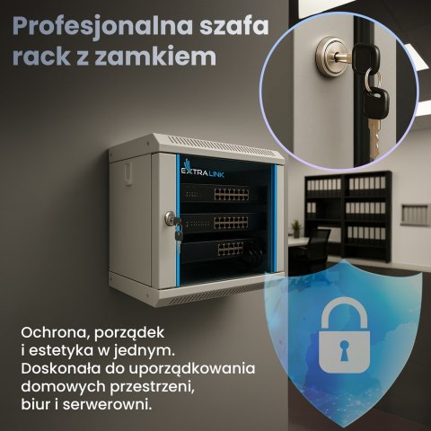 Extralink - szafka wisząca 4U 10" kolor szary