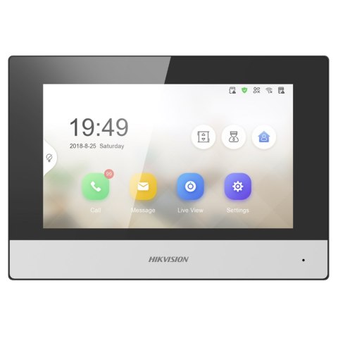 Monitor wideodomofonu HIKVISION DS-KH6320-WTE1 17,8cm (7") Czarny, Srebrny