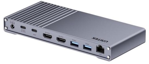 UNITEK D1117AGY01-EU stacja dokująca Przewodowy i Bezprzewodowy USB4 Szary