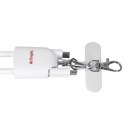 Activejet smycz z przewodem do ładowania 3w1 biała. Końcówki z różnymi złączami: USB-C, Adapter Lightning, USB-A.