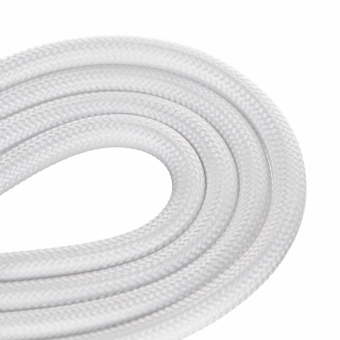 Activejet smycz z przewodem do ładowania 3w1 biała. Końcówki z różnymi złączami: USB-C, Adapter Lightning, USB-A.