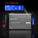 Qoltec Przetwornica napięcia Pure Sine Wave | 12V na 230V | 1000/2000W | LCD | USB | USB-C | Kompatybilna z LiFePO4 GEL AGM