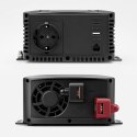 Qoltec Przetwornica napięcia Pure Sine Wave | 12V na 230V | 1000/2000W | LCD | USB | USB-C | Kompatybilna z LiFePO4 GEL AGM