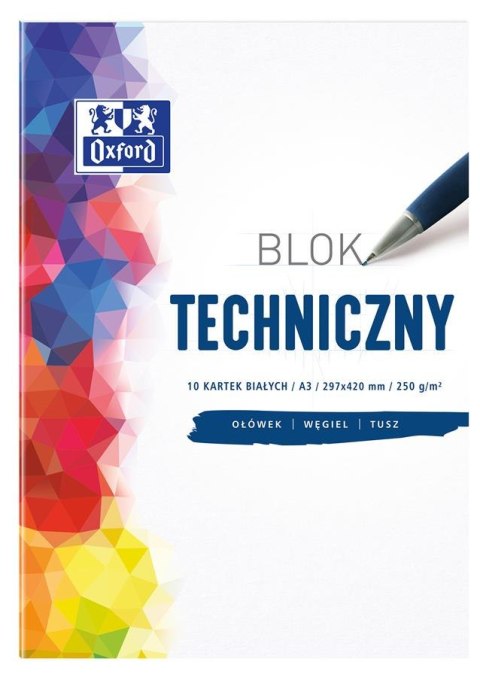 ND39_392284 BLOK TECHNICZNY A3/10K BIA 250G OXF A 10 OXFORD