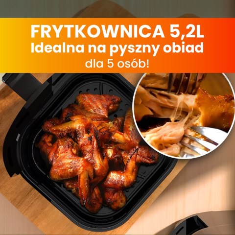 Extralink HOME AIR FRYER 5.2L EU SJ-520 frytkownica Pojedyńczy 5,2 l Frytkownica na gorące powietrze Czarny