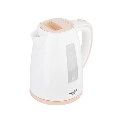 Adler Adler | Czajnik | AD 1264 | Standard | 2200 W | 1,7 L | Plastik | Podstawa obrotowa 360° | Biały
