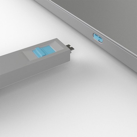 Lindy 40465 bloker portów Blokada portu + klucz USB Type-C Niebieski Kopolimer akrylonitrylo-butadieno-styrenowy (ABS) 1 szt.