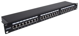 INTELLINET 24-Port Cat6a Patchpanel FTP 1HE schwarz