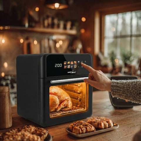 GREENBLUE FRYTKOWNICA BEZTŁUSZCZOWA AIR FRYER, MOCNA 1800W, POJEMNOŚĆ 10L, 8 PROGRAMÓW, AKCESORIA, TIMER GB950