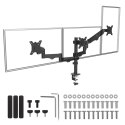 MACLEAN UCHWYT NA 3 MONITORY, SPRĘŻYNA GAZOWA, 17"-27", 2-8KG, CZARNY MC-137