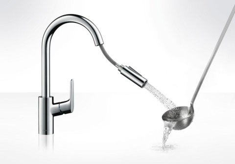 Bateria kuchenna Hansgrohe Focus M41 z wyciąganą wylewką