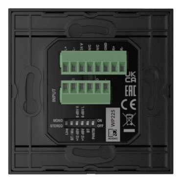 Panel ścienny AUDAC WP225/B, XLR mic + 3,5 mm jack + BT, czarny