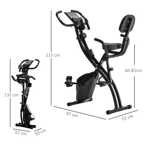 Rower Stacjonarny 2w1 Składany Magnetyczny Czarny PAKO A90-196