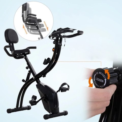 Rower Stacjonarny 2w1 Składany Magnetyczny Czarny PAKO A90-196