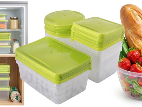 BRANQ Zestaw Pojemników Na Żywność Rukkola Zielone Pokrywki 17 szt. 1149