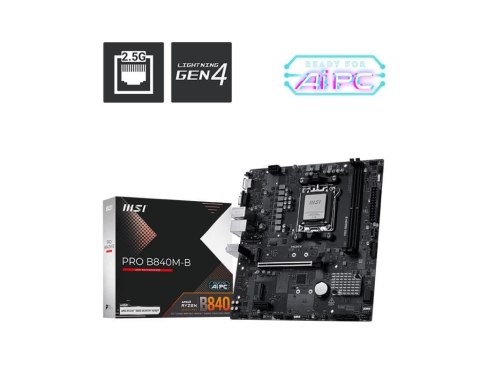 MSI PRO B840M-B płyta główna AMD B840 Gniazdo AM5 micro ATX