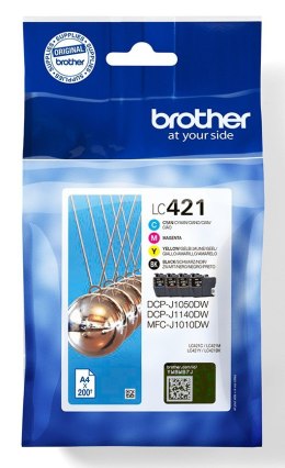 Tusz Brother LC-421VAL PagePack 4 szt. Oryginalny Standardowa wydajność Czarny, Cyjan, Purpurowy, Żółty