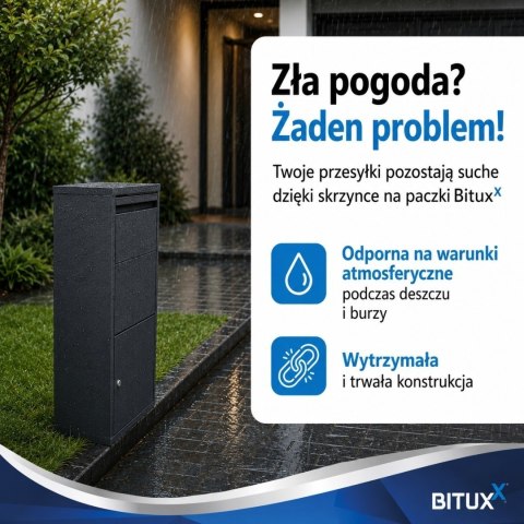 Skrzynka na Paczki BITUXX XL Antracyt Zamykana Box na Przesyłki 82 cm